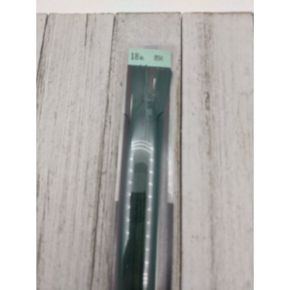 Vintage J&P Coats Flex Knit All Purpose Zipper 18" Forest Green 61-A - Picture 2 of 6